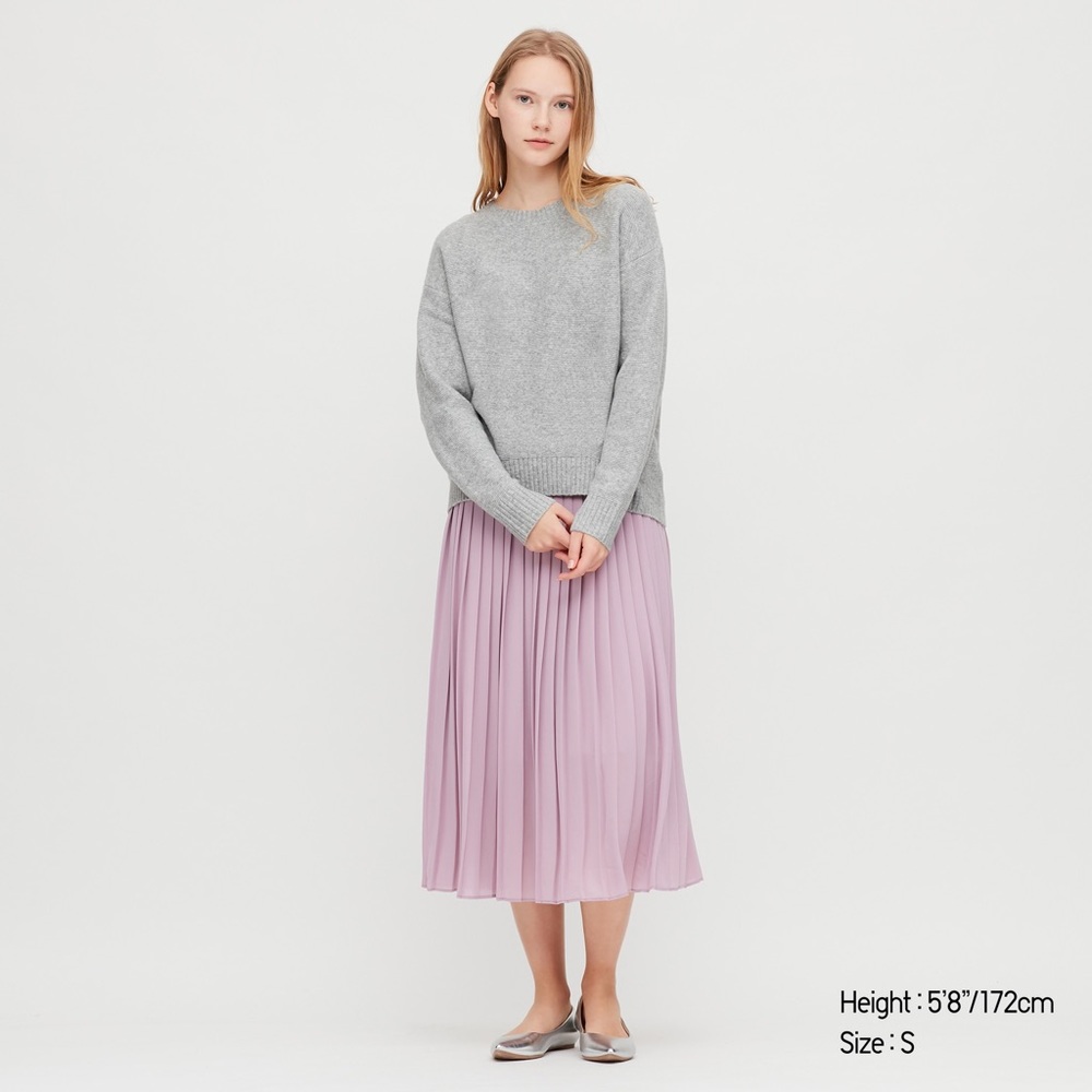 UNIQLO Light Souffle Yarn Relaxed Sweater XS Grey